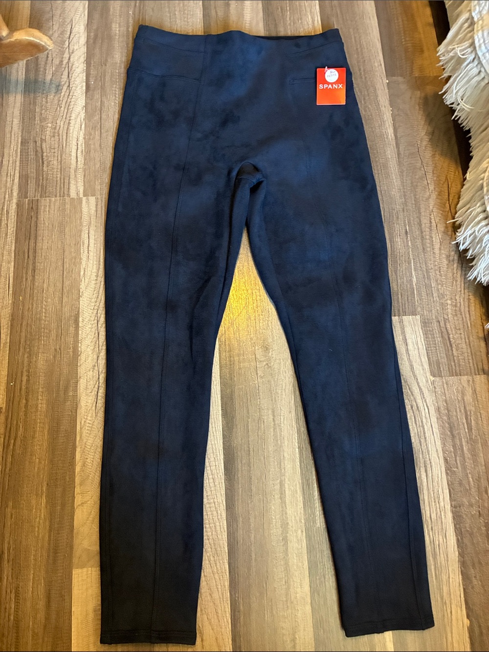 SPANX Classic Navy Faux-Suede High-Rise Leggings- NWT- Size S/P